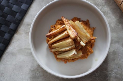 Creamy Carrot Dip with Maple Parsnips