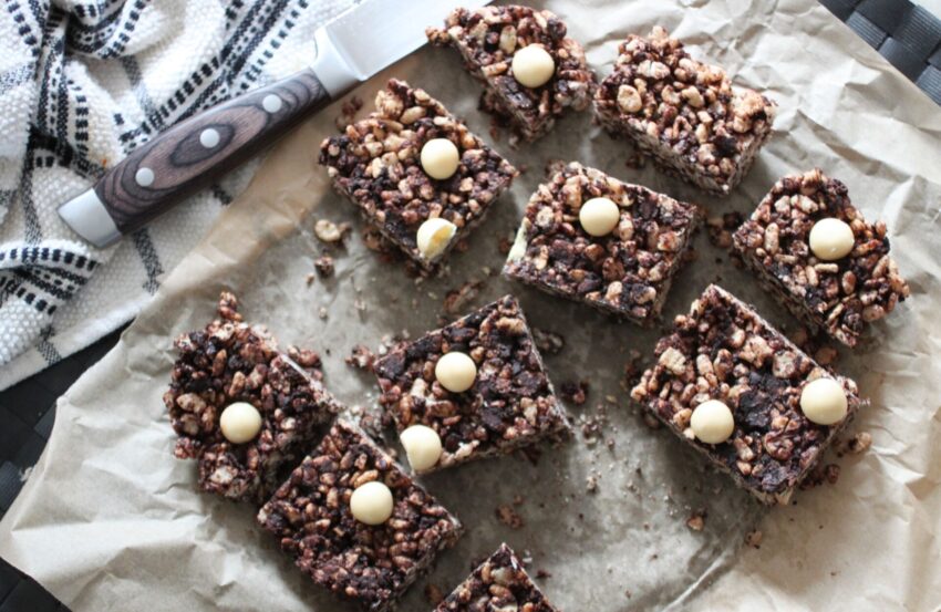 Vegan Mint Chocolate Rice Krispie Treats